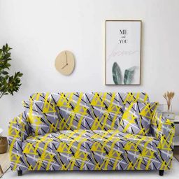 cortina Yellow & Grey (1Pc) Seater Sofa Cover-picture-46