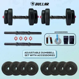 10 kg Adjustable Dumbbell Set with Accessories Home Gym Combo-10
