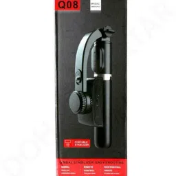 EVAAENTERPRISES Q08 Gimbal (Sleek Black Color, 3-Axis Stabilization) 3 Axis Gimbal for Mobile, Camera image 3