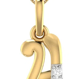 PC Jeweller The Alphabet A 18kt Diamond Yellow Gold Pendant-image-11