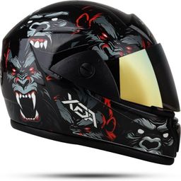 Rado Gorilla with Anti UV Rainbow Visor, ABS Material, Unisex (AB-1) Motorbike Helmet-image-56