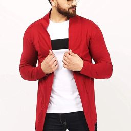 Men Jacket Style Full Sleeve Red Shrug-image-67