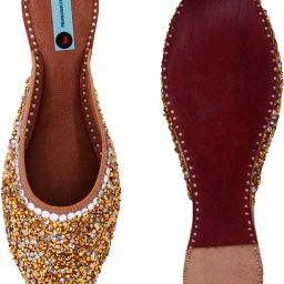 PehnawaCraft Blue Cindrella Mule, Back open Punjabi Jutti for women Casuals For Women-image-33