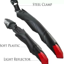 byking Bicycle Front & Rear Red Mudguard with Night Reflector With Any 1 Handle Grip Full Length Front & Rear Fender image 4