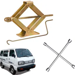 Scissor Jack & 4-Way Wheel Spanner (17x19x21x23 mm) Compatible with OMNI Vehicle Jack-0