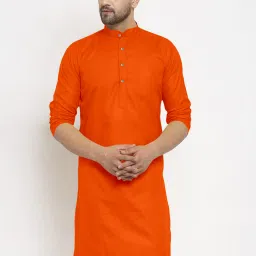 Men Solid Cotton Blend Straight Kurta-image-89