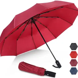 Umbrella 3 Fold Plain Automatic Open Men/Women UV Protection Monsoon/Rainy & Sun Umbrella-image-11
