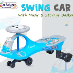 360 Degree Wheels Minion Swing Car for Kids with Light & Musical Steering Car Non Battery Operated Ride On-picture-11