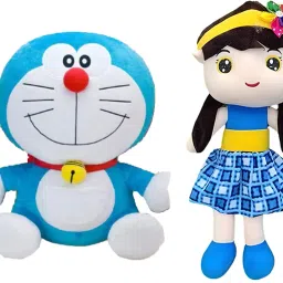 Nancy Doll with Doraemon Stuffed Toys For Children Playing Teddy Bear - 20 cm-image-1