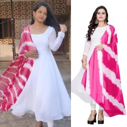 Geometric Print Georgette Stitched Anarkali Gown-picture-11