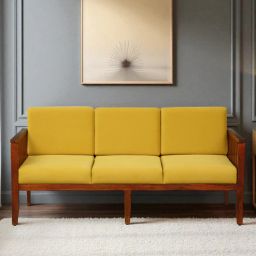 woodsworth from pepperfry Kyritz Mango Wood 3 Seater Sofa In Honey Oak Finish-picture-38