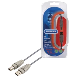 Bandridge BCL4105 Type A to Type B 14.7 Feet (4.5M) Cable (Nickel Plated Connector, Blue)-image-0