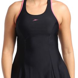 speedo Swimdress With Boyleg - Endurance 10 Racerback Solid Women Black Swimsuit-picture-26