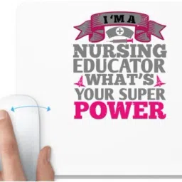 UDNAG White Mousepad 'Nurse | i'm a nursing educator' for Computer / PC / Laptop [230 x 200 x 5mm] Non Slip Base Mousepad-image-89