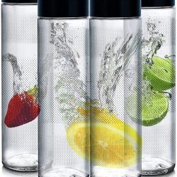 4PCS-Black Plastic Lids Glass Water Bottles Set - For Fridge, Juicing 750 ml Bottle-22