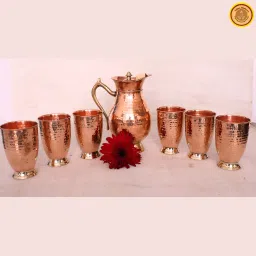 copper_jug_with_6_copper_glasses Jug Glass Set-picture-7
