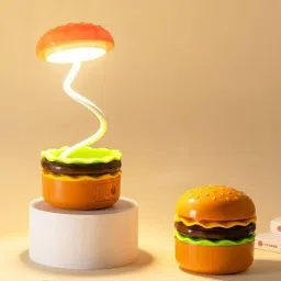 2 in 1 Hamburger Shape Table Lamp Rechargeable Adjustable Small Desk Lamp Study Lamp-image-65