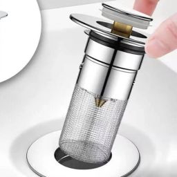 Kitchen Sink Stainless Steel Pop-Up Strainer-image-56