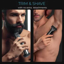 Trimfinity Ultimate Duo Beard & Body Trimmer | Dual Head | USB-C Fast Charge | Waterproof Fully Waterproof Body Groomer 90 min Runtime 5 Length Settings image 2