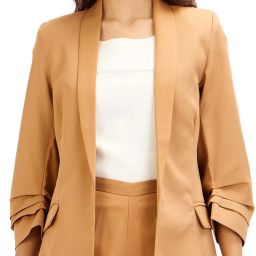 Women Solid Single Breasted Formal Blazer-image-15