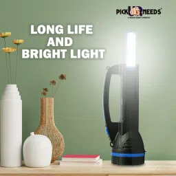 pick ur needs Rechargeable 2 in 1 Long Range Search Torch Table Desk Lantern Floor Lamp Torch 15 hrs Torch Emergency Light image 4