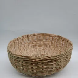 Bamboo Handmade Bamboo Chubri Basket - Organic Storage 30 cm for Fruits and Vegetables Storage Basket-13