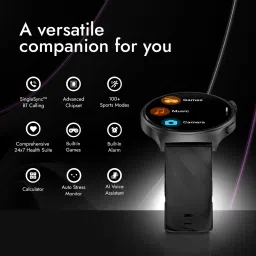 Fastrack Optimus Pro with 1.43" AMOLED Display & AOD(466x466),Functional Crown,BT Calling Smartwatch image 4