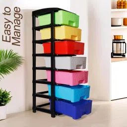 ashlas 7 Layer Foldable Multipurpose Plastic Rectangular Modular Drawer PP Collapsible Wardrobe image 3