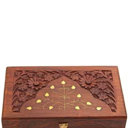 WOODEN MAKEUP AND JEWELLERY BOX / STORAGE BOX JEWELLERY BOX Vanity Box (Brown)8X5 Inch.. JEWELLERY BOX Vanity Box-image-72