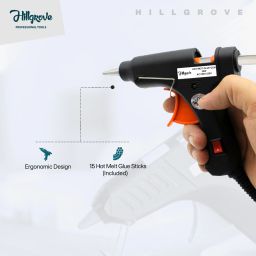 hillgrove HGCM1327M2 20W Hot Glue Gun With 15Pcs Melt Glue Sticks and Utility Knife Standard Temperature Corded Glue Gun image 3