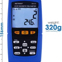 metravi GM-197 Gauss Meter, Tesla Meter, Magnetometer for AC/DC Static cum Electromagnet Digital Multimeter image 4