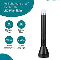firstlike Dual Mode Power Full Led Rechargeable Long Range Torch Up to 1 Km With BackLight 8 hrs Torch Emergency Light image 3