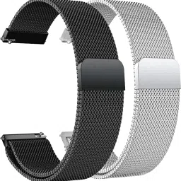 TRENDINGVIEW Metal Chain Watch Strap With Magnetic Lock Suitable For 20 MM Watch (Pack Of 2) 20 mm Metal Watch Strap-image-55
