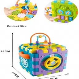 longmire Activity Cube Shape Sorting Mechanical Play for Toddlers and Kids (Multicolor) image 4