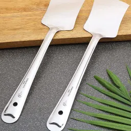 Pack of 2 Stainless Steel Tava Turners/Spatulas/Cooking Turner/Palta 32 CM Stainless Steel Serving Spoon Set-image-13