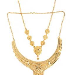 Yellow Chimes Gold-Plated Textured Jewellery Set-43
