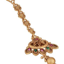 Anouk Gold-Plated Stone -Studded & Beaded Maang Tikka image 3