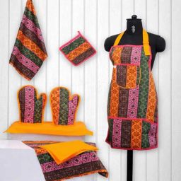 swayam Traditional Print Multicolor Cotton (Set of 8) Kitchen Linen Set-picture-28