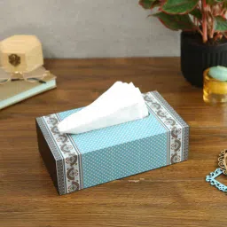 reinvention factory Ethnic Ornament Teal MDF Tissue Paper Box-picture-29