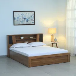 spacewood Kosmo Arthur Queen Size Bed In Natural Teak Finish with Box Storage-picture-24