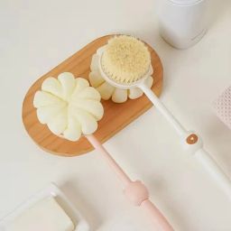 2 IN 1 Bath Body Brush | Round Handle Shower Body Plastic Brush-image-40