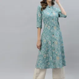 Women Floral Print Viscose Rayon A-line Kurta-picture-21