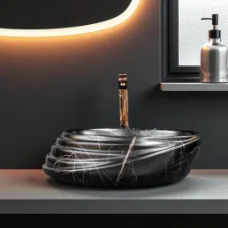 Premium Designer Ceramic Wash Basin(M.25 Matt) RG with Waste Pipe & Coupling set Ship(20.8x15x5.5)(M-25)(RG) Table Top Basin-picture-8