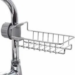 Stainless Steel Sink Sponge Tap Organize Stainless Steel Wall Shelf-image-44