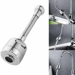 Stainless Steel Flexible 360 Degree Rotating 2 Modes Water Saving Faucet |Faucet for Kitchen Sink |Water Faucet Sprayer | Flexible Tap Extension for Kitchen Sink (Standard Size,Silver) Faucet Nozzle-picture-21