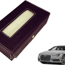 Basic-Black Tissue Box Leatherette-17 Vehicle Tissue Dispenser-34
