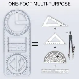 mishva Multifunctional Geometric Ruler Mathematics Drawing Template Ruler image 4