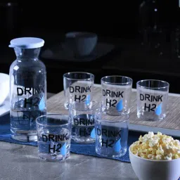 pasabahce (Set of 7) Blue Glass Water Jug with Glasses-picture-2