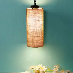 new era Devansh Beige Jute Cylindrical Hanging Single Hanging Lamp-picture-11