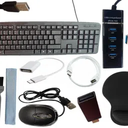 ANJO USB Keyboard-LED Mouse-Wrist Support Pad-3.0 Hub-3in1 Cleaner-OTG C&Micro-Ext. Combo Set-10